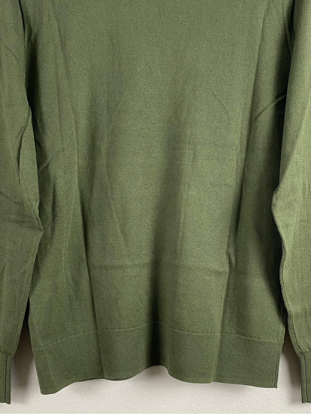 J. Crew Factory Cotton Long Sleeve Open Collar Sweater Polo | Distressed Fatigue - Picture 6 of 16